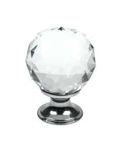 Knopp Diamond - 30 - Glas / Krom - Beslag Design
