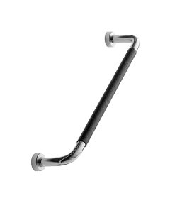 Lounge Handtag - Krom / Svart Läder - 160 mm - Furnipart