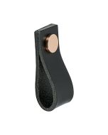 Loop Knopp - Läder Svart / Koppar - Beslag Design