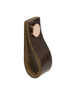 Loop Knopp - Läder Brun / Koppar - Beslag Design