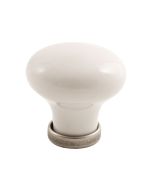 24136 Knopp - Vit Porslin / Tenn