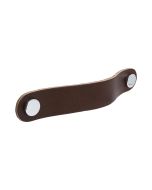 Loop Round Handtag - Brunt läder / Polerad Krom - Beslag Design