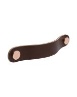 Loop Round Handtag - Brunt läder / Polerad Koppar - Beslag Design